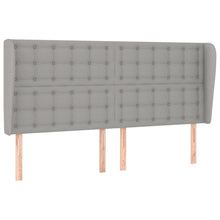 Hoofdbord Met Randen Stof 163 x 23 x 118/128 cm Lichtgrijs