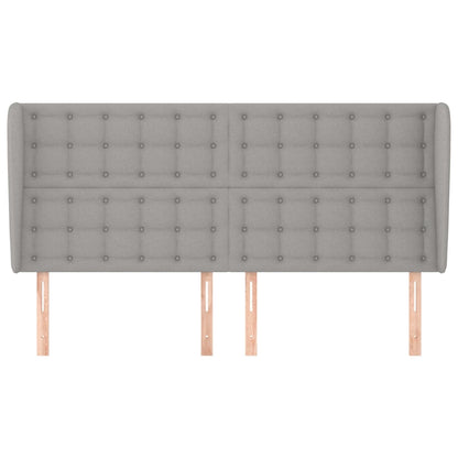 Hoofdbord Met Randen Stof 163 x 23 x 118/128 cm Lichtgrijs
