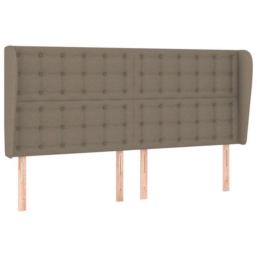 Hoofdbord Met Randen Stof 1 163 x 23 x 118/128 cm Taupe