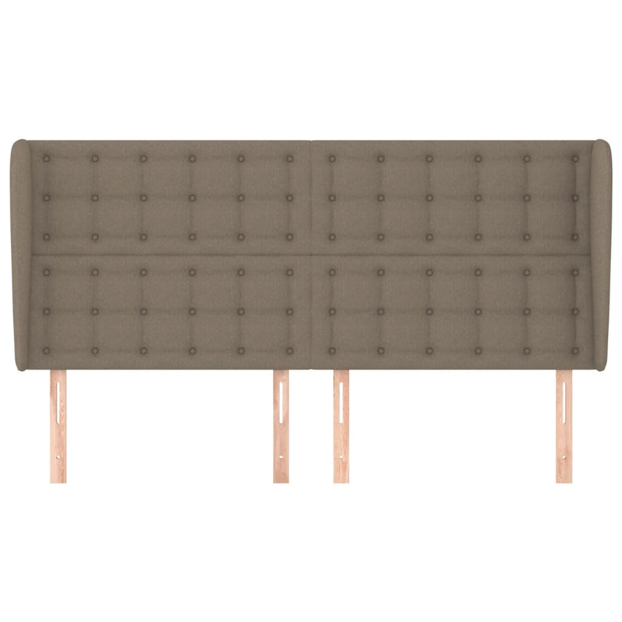 Hoofdbord Met Randen Stof 1 183 x 23 x 118/128 cm Taupe