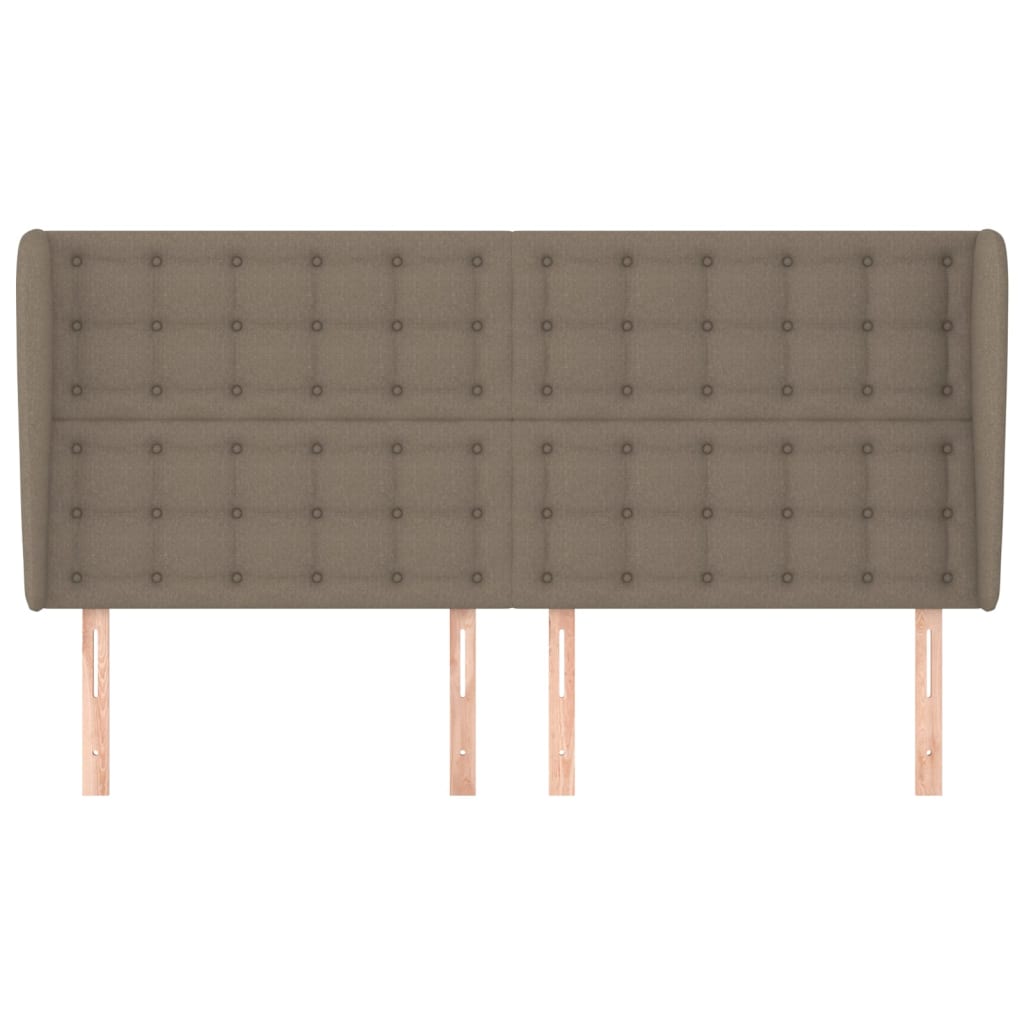 Hoofdbord Met Randen 203X23X118/128 Cm Stof Taupe 203 x 23 x 118/128 cm