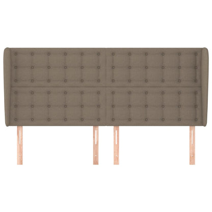 Hoofdbord Met Randen 203X23X118/128 Cm Stof Taupe 203 x 23 x 118/128 cm