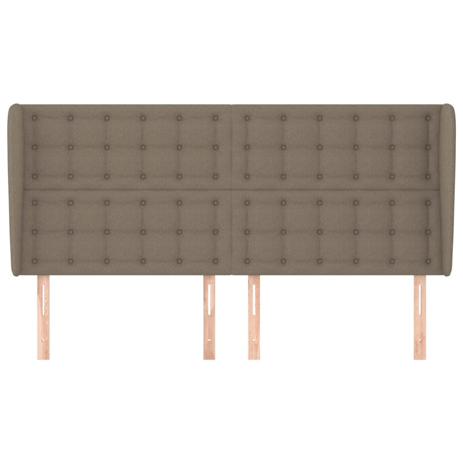 Hoofdbord Met Randen 203X23X118/128 Cm Stof Taupe 203 x 23 x 118/128 cm
