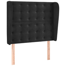 Hoofdbord Met Randen Fluweel 83 x 23 x 118/128 cm Zwart