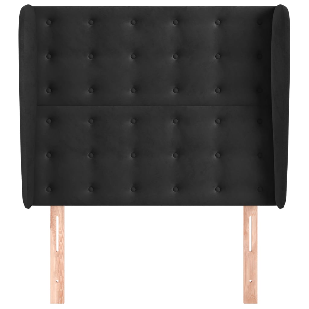 Hoofdbord Met Randen Fluweel 83 x 23 x 118/128 cm Zwart