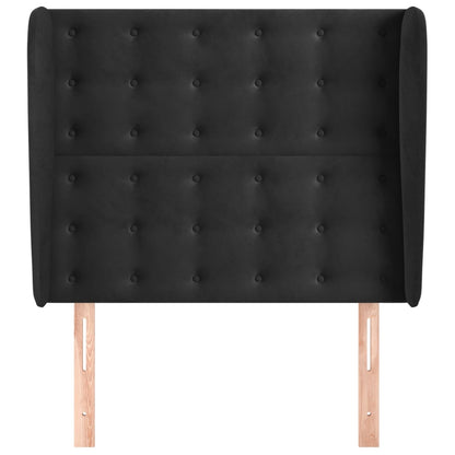 Hoofdbord Met Randen Fluweel 83 x 23 x 118/128 cm Zwart