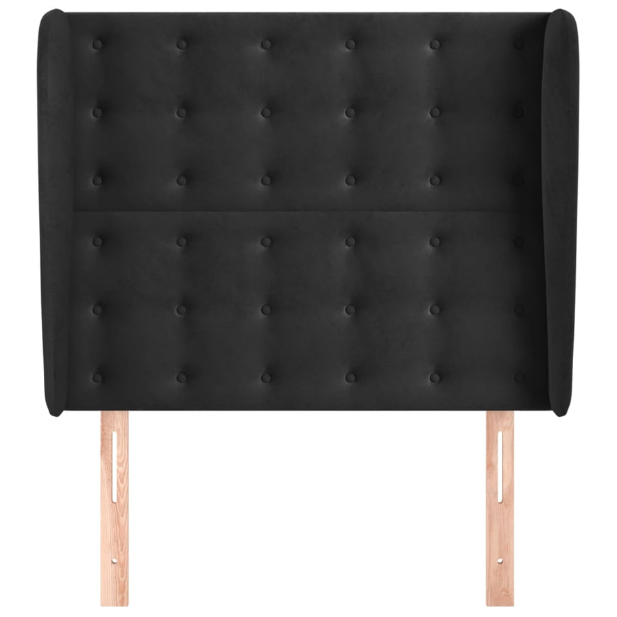 Hoofdbord Met Randen Fluweel 83 x 23 x 118/128 cm Zwart