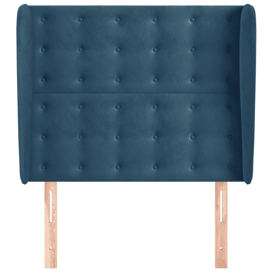 Hoofdbord Met Randen Fluweel 1 83 x 23 x 118/128 cm Donkerblauw