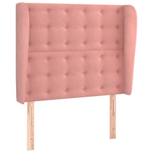 Hoofdbord Met Randen Fluweel 83 x 23 x 118/128 cm Roze