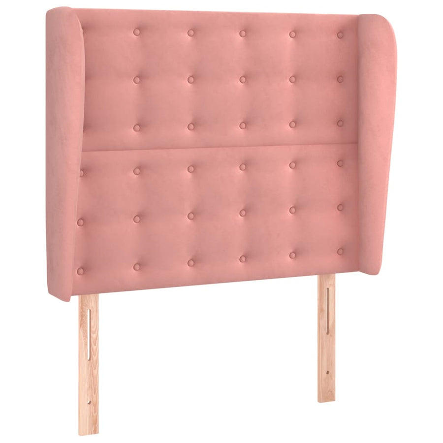 Hoofdbord Met Randen Fluweel 83 x 23 x 118/128 cm Roze