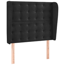 Hoofdbord Met Randen Fluweel 93 x 23 x 118/128 cm Zwart