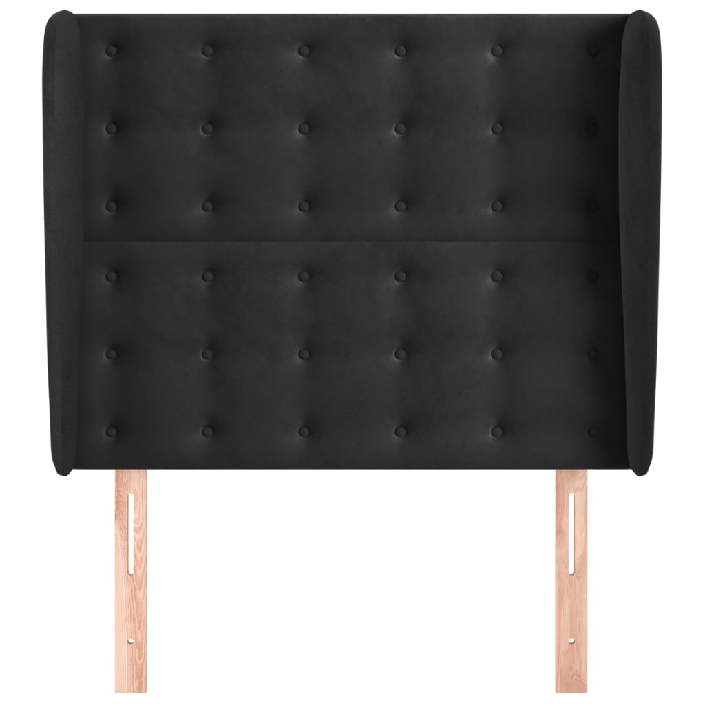 Hoofdbord Met Randen Fluweel 93 x 23 x 118/128 cm Zwart