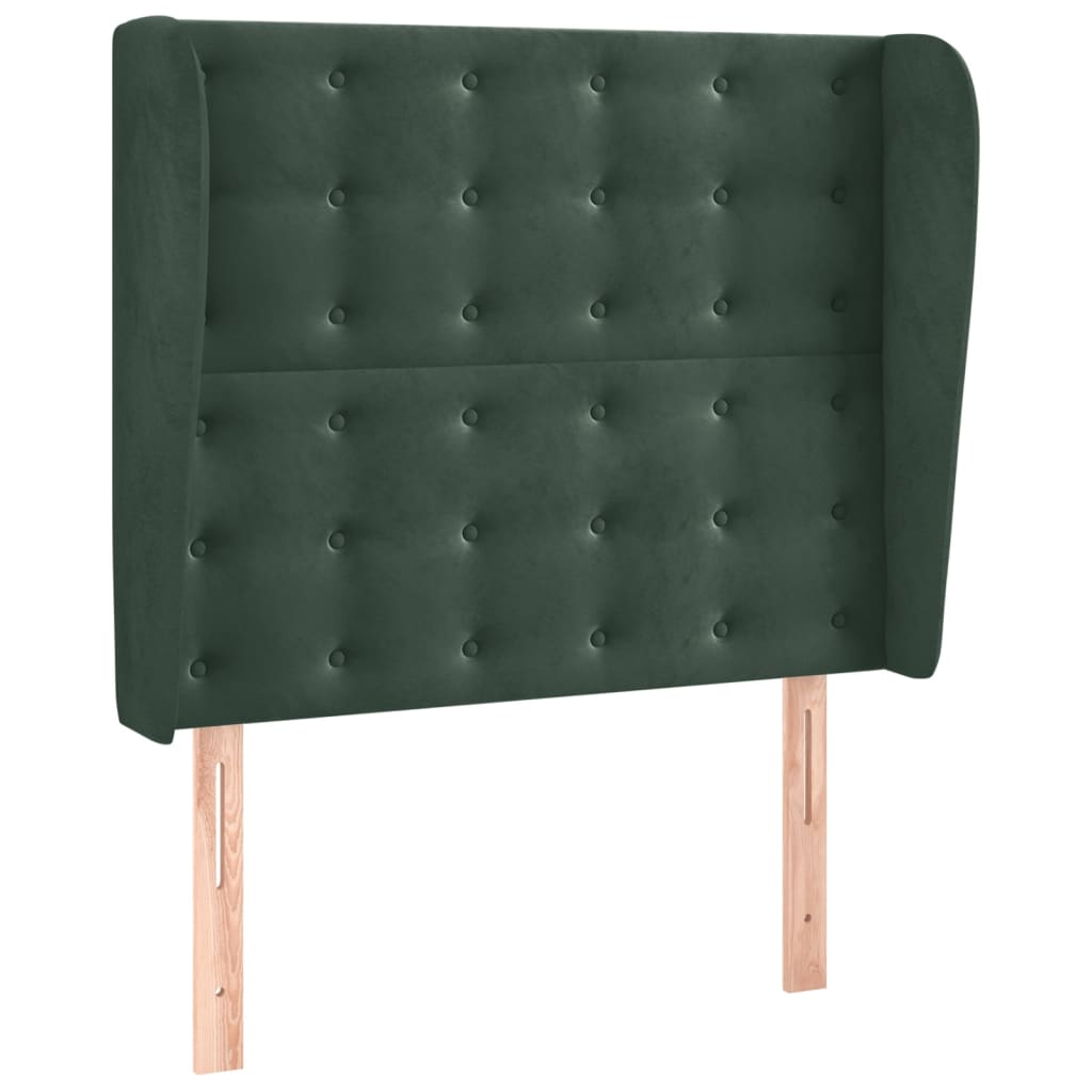 Hoofdbord Met Randen 93X23X118/128 Cm Fluweel Donkergroen 93 x 23 x 118/128 cm