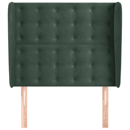 Hoofdbord Met Randen 93X23X118/128 Cm Fluweel Donkergroen 93 x 23 x 118/128 cm