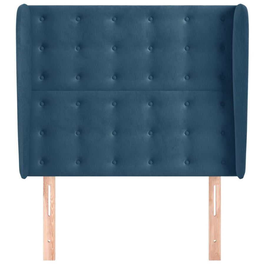 Hoofdbord Met Randen 93X23X118/128 Cm Fluweel Donkerblauw 93 x 23 x 118/128 cm
