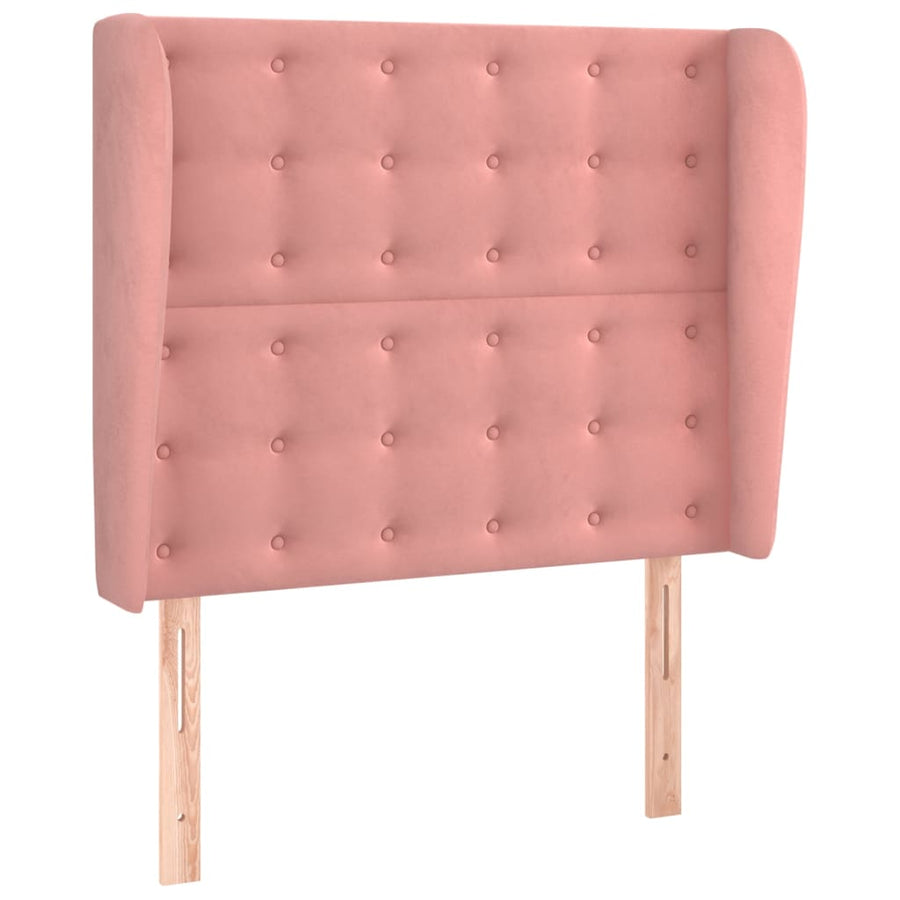 Hoofdbord Met Randen 93X23X118/128 Cm Fluweel Roze 93 x 23 x 118/128 cm