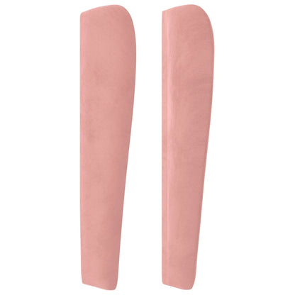 Hoofdbord Met Randen 93X23X118/128 Cm Fluweel Roze 93 x 23 x 118/128 cm