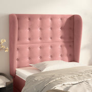 Hoofdbord fluweel roze 93x23x118/128 cm