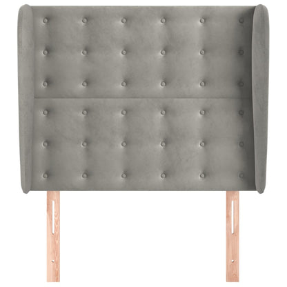 Hoofdbord Met Randen Fluweel 103 x 23 x 118/128 cm Lichtgrijs