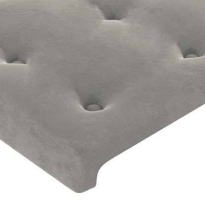 Hoofdbord Met Randen Fluweel 103 x 23 x 118/128 cm Lichtgrijs