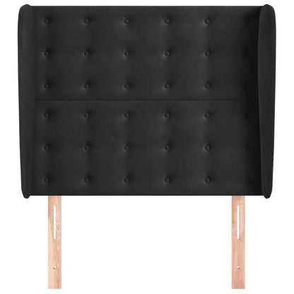 Hoofdbord Met Randen Fluweel 103 x 23 x 118/128 cm Zwart