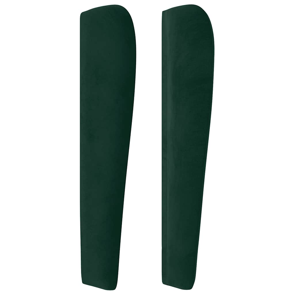 Hoofdbord met randen 103x23x118/128 cm fluweel donkergroen