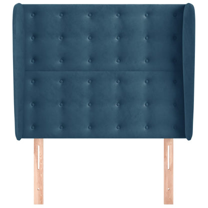 Hoofdbord Met Randen Fluweel 103 x 23 x 118/128 cm Donkerblauw
