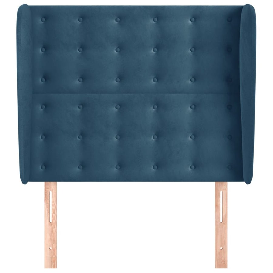 Hoofdbord Met Randen Fluweel 103 x 23 x 118/128 cm Donkerblauw