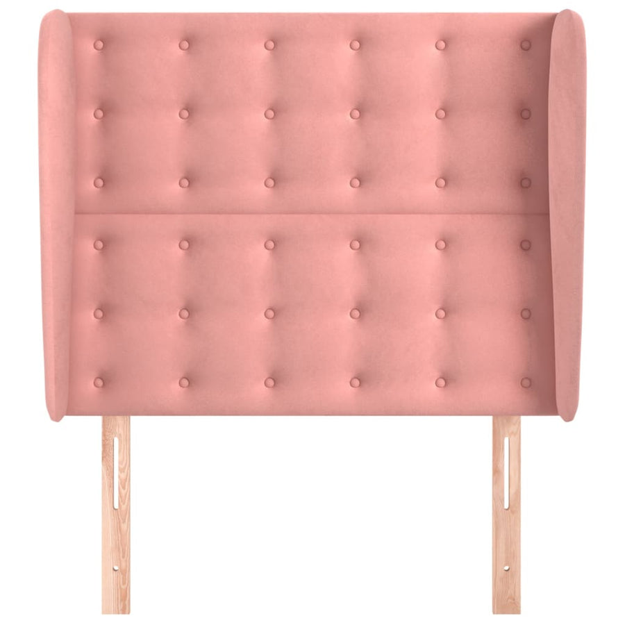 Hoofdbord Met Randen Fluweel 103 x 23 x 118/128 cm Roze