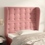Hoofdbord fluweel roze 103x23x118/128 cm