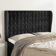 Hoofdbord 147x23x118/128 cm fluweel zwart