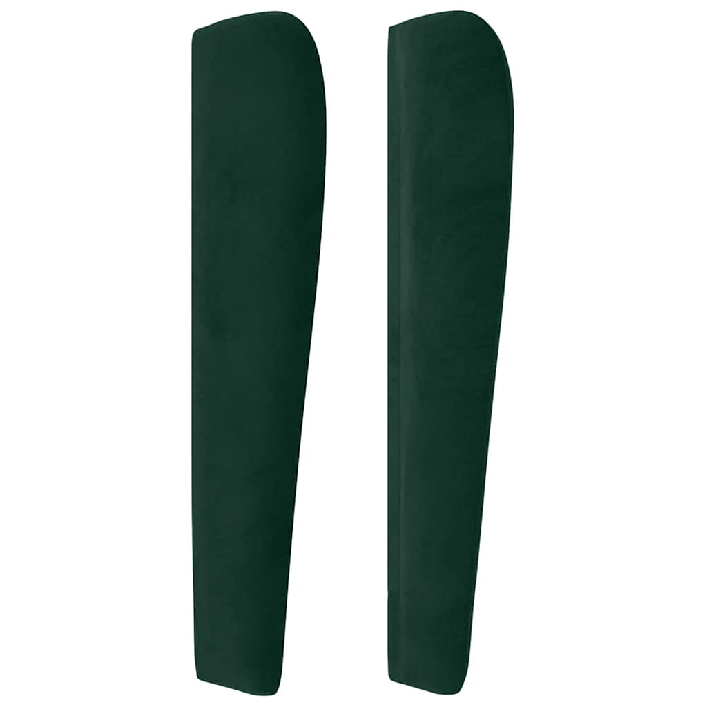 Hoofdbord met randen 147x23x118/128 cm fluweel donkergroen