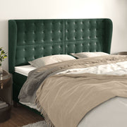 Hoofdbord 163x23x118-128 cm fluweel donkergroen