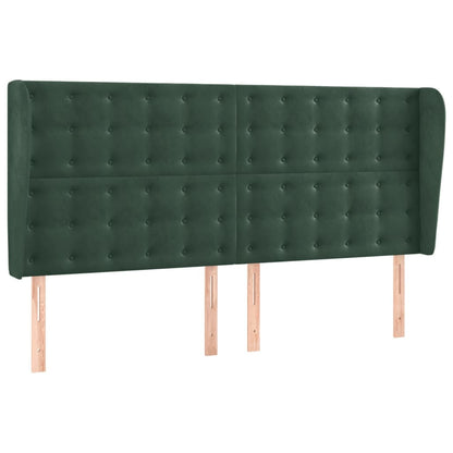 Hoofdbord Met Randen 183X23X118/128 Cm Fluweel Donkergroen 183 x 23 x 118/128 cm