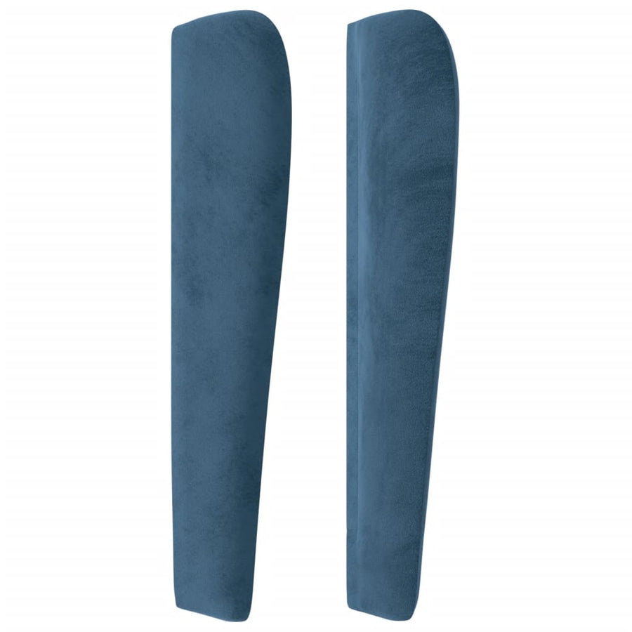 Hoofdbord Met Randen 183X23X118/128 Cm Fluweel Donkerblauw 183 x 23 x 118/128 cm