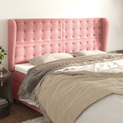 Hoofdbord 203x23x118/128 cm fluweel roze