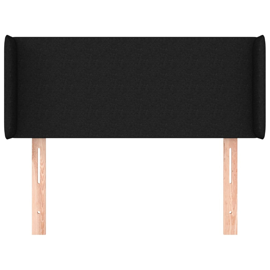 Hoofdbord met randen 93x16x78/88 cm stof zwart