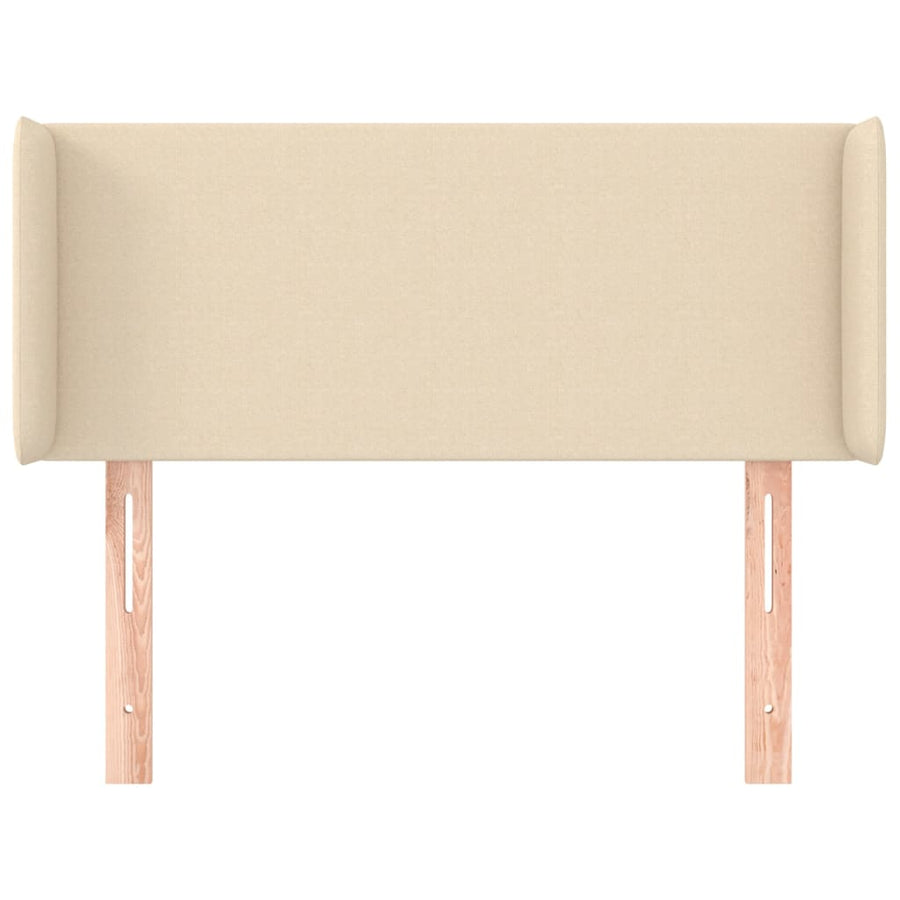 Hoofdbord Met Randen Stof Kleurig 93 x 16 x 78/88 cm Crème