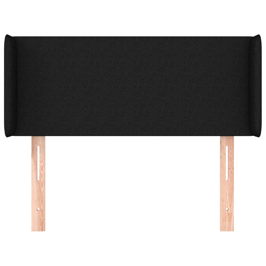 Hoofdbord met randen 103x16x78/88 cm stof zwart 103 x 16 x 78/88 cm Zwart