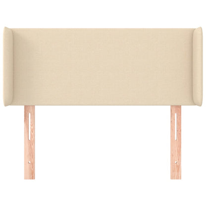 Hoofdbord met randen 103x16x78/88 cm stof crèmekleurig