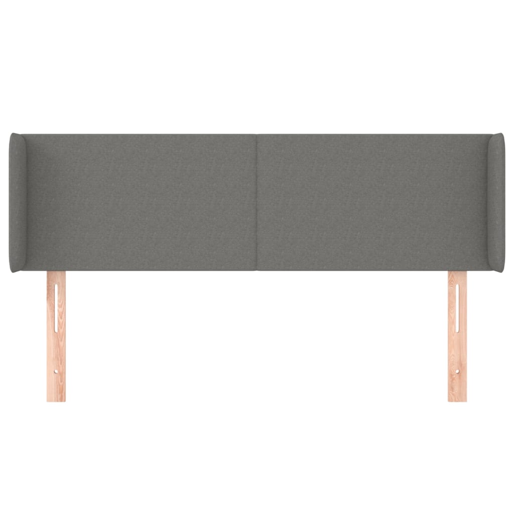 Hoofdbord met randen 147x16x78/88 cm stof donkergrijs