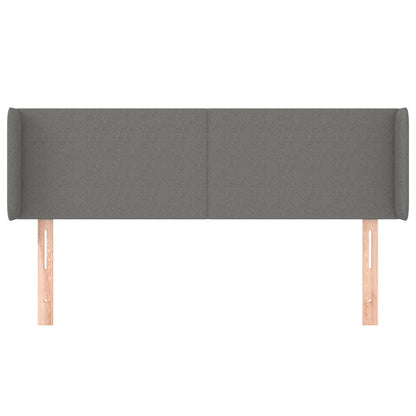 Hoofdbord met randen 147x16x78/88 cm stof donkergrijs