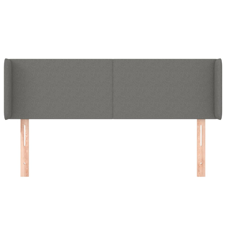 Hoofdbord met randen 147x16x78/88 cm stof donkergrijs