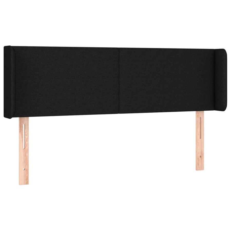 Hoofdbord Met Randen Stof 147 x 16 x 78/88 cm Zwart