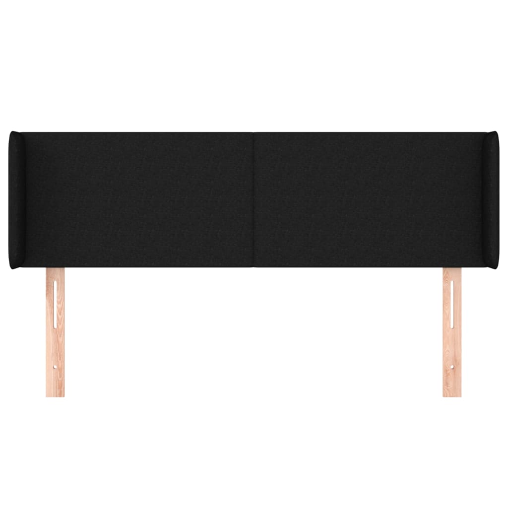 Hoofdbord Met Randen Stof 147 x 16 x 78/88 cm Zwart