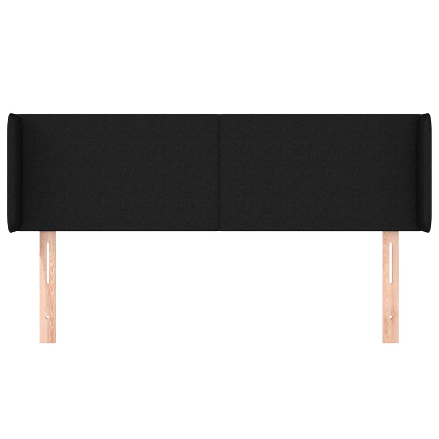 Hoofdbord Met Randen Stof 147 x 16 x 78/88 cm Zwart