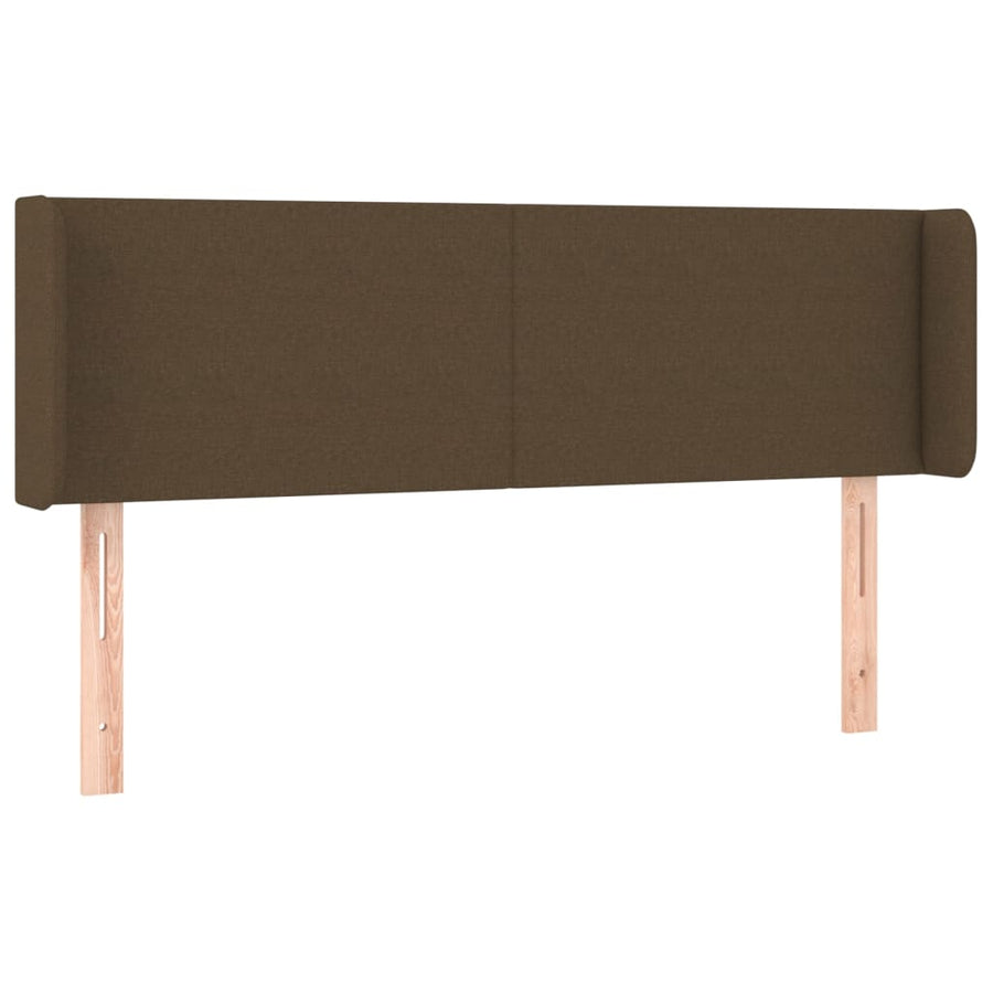 Hoofdbord Met Randen 147X16X78/88 Cm Stof Donkerbruin