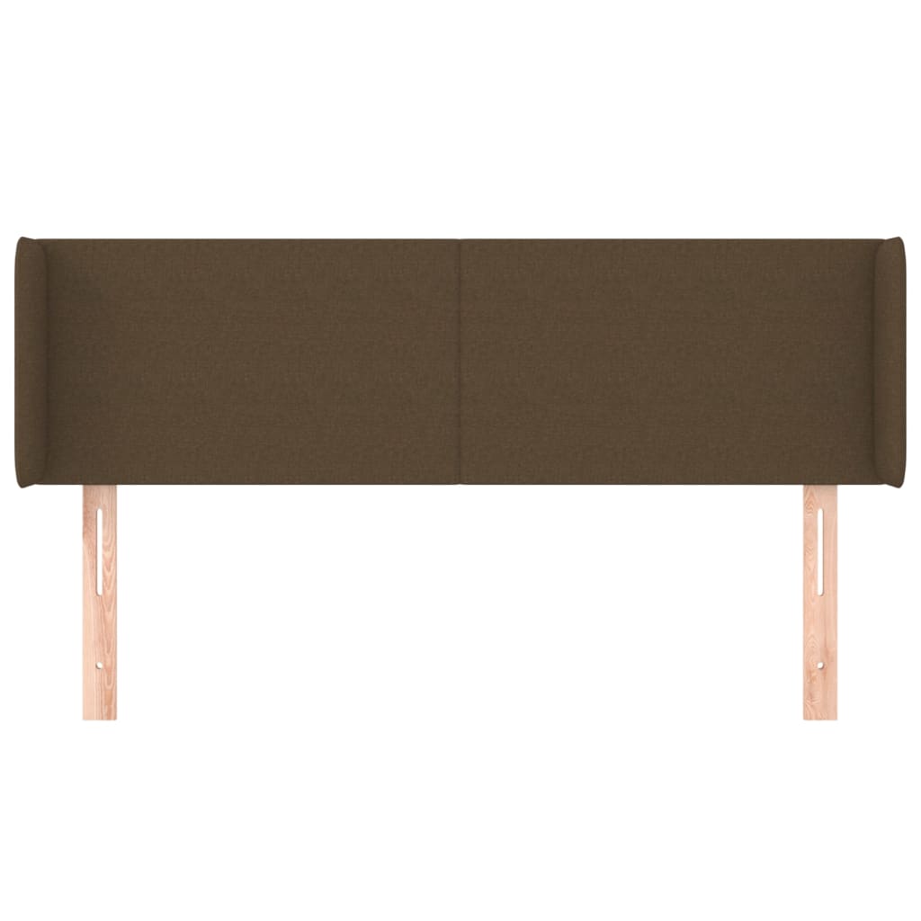 Hoofdbord Met Randen 147X16X78/88 Cm Stof Donkerbruin