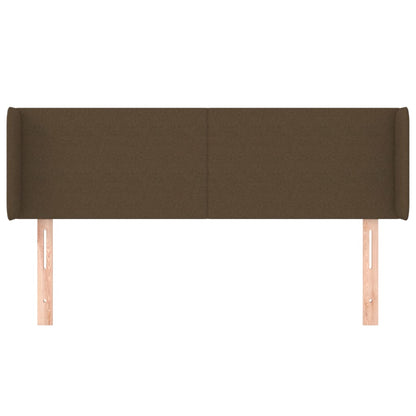 Hoofdbord Met Randen 147X16X78/88 Cm Stof Donkerbruin