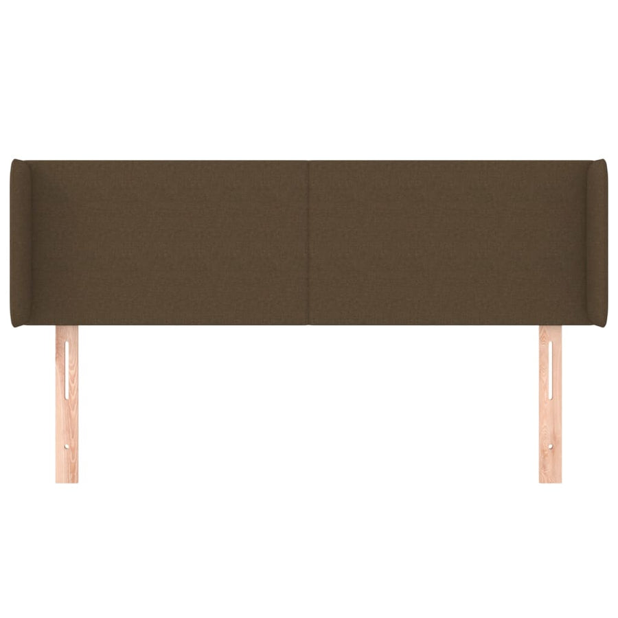 Hoofdbord Met Randen 147X16X78/88 Cm Stof Donkerbruin